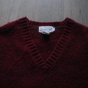 Claybrooke Mens XL Red Maroon 100% Lambswool SweaterVest Excellent Condition VTG